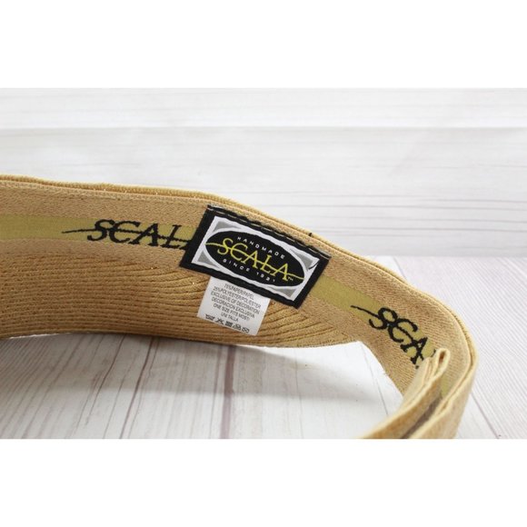 Scala Collezione Viviana Straw Braid Soft Sewn Brim Sun Visor One Size - Picture 6 of 8